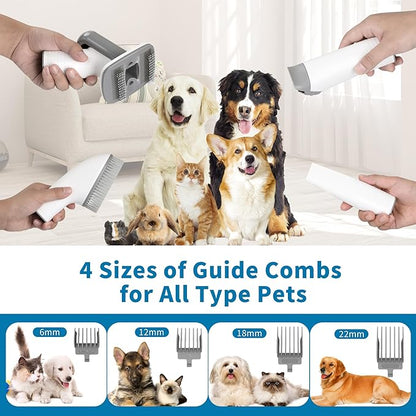 Dog Grooming Kit, Pet Grooming Vacuum with Electric Clipper & 4 Combs, Pet Hair Grooming Shedding Brush, Cleaning and Crevice Tool with 1.5 L Dust Cup Dog Hair Vacuum Home Clean