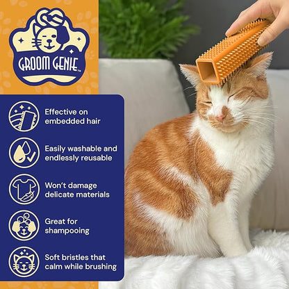 Magic Pet Hair Block Brush (Canyon Orange) | Ultimate Dog & Cat Hair Remover for Sofa, Furniture, Carpet, Bedding, and Clothing | Reusable, Durable, and Easy to Use