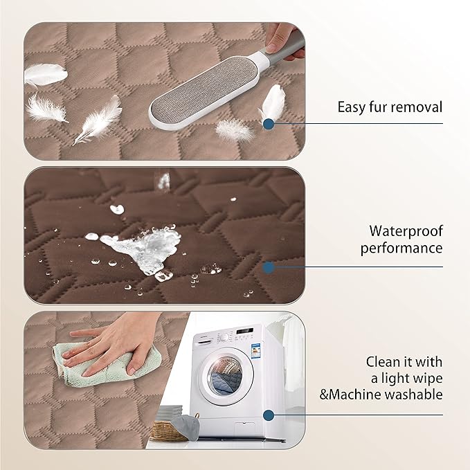 gogobunny 100% Double-Sided Waterproof Dog Bed Cover Pet Blanket Sofa Couch Furniture Protector for Puppy Large Dog Cat, Reversible (40x50 Inch (Pack of 1), Dark Chocolate/Light Chocolate)