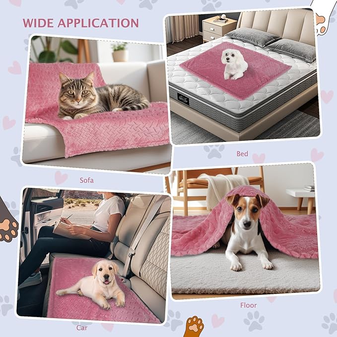 BVAGSS 6 Pack Small Dog Blanket, Super Soft Warm Pet Cover Blankets, Wheat Ears Print Puppy Fleece Flannel Blanket for Small Medium Dogs and Cats MW003