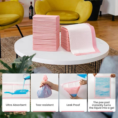 Pet Toilet Training Pads 100Count Disposable Puppy Pee Pads 18" x 13" for Dogs, Ultra Absorbent|Quick Dry|Leak-Proof Pet Potty Pads for Dog, Cat, Rabbits and Guinea Pigs (Pink)