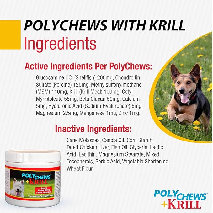 Bimeda Advanced Formula with Krill and Beta Glucans, Soft Chews for Joint Support and Overall Health, 60ct