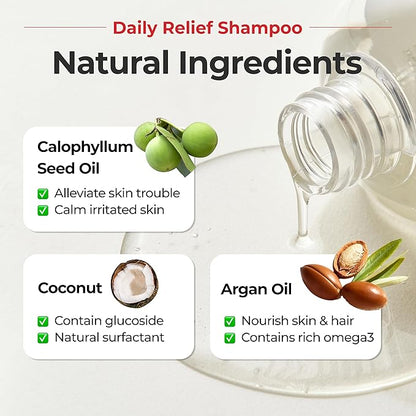 JAYU PET Daily Relief Shampoo - Vet Approved for Itchy Sensitive Skin, Natural Ingredients for Allergies. Moisturizing, Deodorizes Smelly Dogs, Best Odor Eliminating Dog Shampoo (10.1oz)