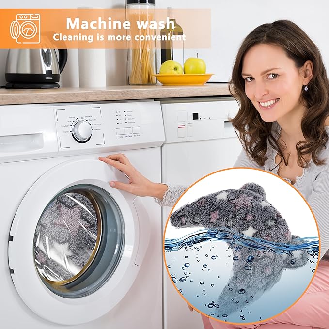 Pet Calming Pillow for Dogs, Soft U-Shaped Pillow, Joint Relief, Sleep Comfortably, Suit for Small, Medium, Large Dogs, Fluffy Pet Neck Pillow (M-Black Pink)