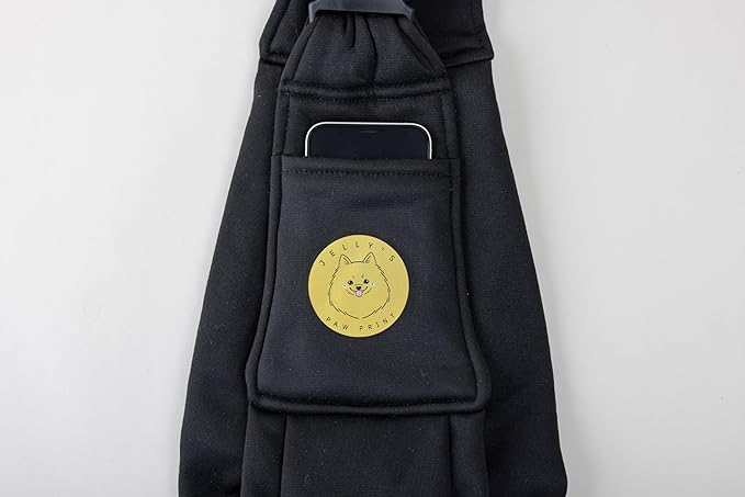 Dog Sling Carrier with Pet Hair Remover, Hands-Free Pet Carrier, Escape Proof, Adjustable Shoulder Strap with Zipper Pockets Suitable for Small Size Dogs Cats Puppy Kitten (Black)