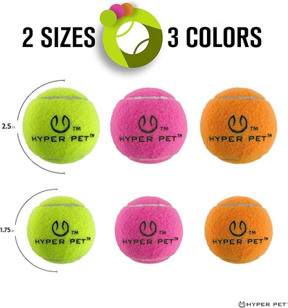 Hyper Pet Tennis Balls for Dogs (Pet Safe Dog Tennis Ball for Exercise and Training, Interactive Toys work with Hyper Pet K9 Kannon K2 Launcher - 4 Pack 2.5" Pink