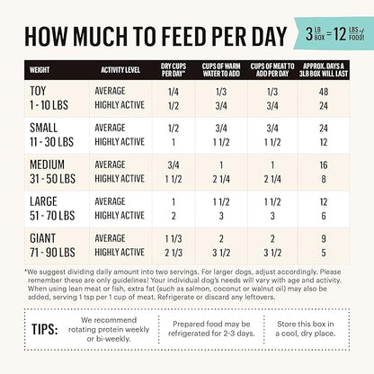 The Honest Kitchen Dehydrated Grain Free Fruit & Veggie Base Mix Dog Food (Just Add Protein), 3 lb Box