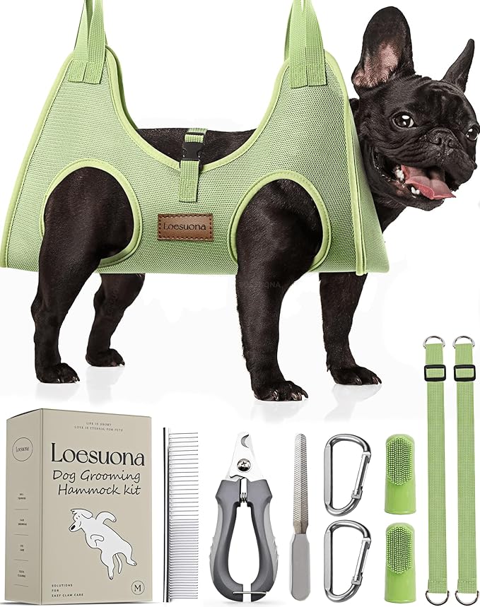 Dog Grooming Hammock  for Dogs Cat Grooming Hammock,Dog Sling for Nail Trimming with Dog Nail Clippers for Small Dogs,Dog Hammock for Nail Trim,Dog Hanging Harness for Nail Trimming