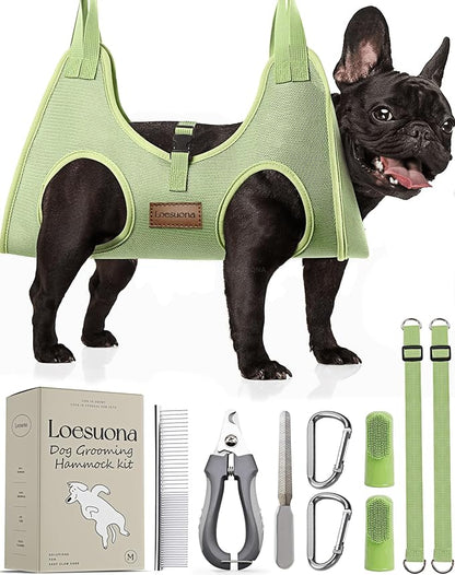 Dog Grooming Hammock  for Dogs Cat Grooming Hammock,Dog Sling for Nail Trimming with Dog Nail Clippers for Small Dogs,Dog Hammock for Nail Trim,Dog Hanging Harness for Nail Trimming