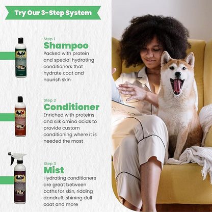 Best Shot Ultra-Vitalizing Mist Detangler and Conditioner with Pet Coat Release Technology, Moisturizing Conditioner for Dogs, Cats, and Horses, Hypoallergenic, 32 Oz.