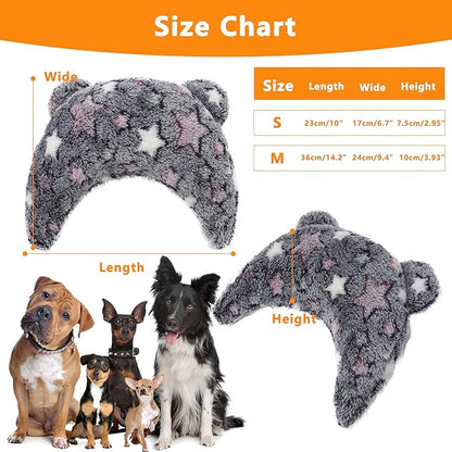 Pet Calming Pillow for Dogs, Soft U-Shaped Pillow, Joint Relief, Sleep Comfortably, Suit for Small, Medium, Large Dogs, Fluffy Pet Neck Pillow (M-Black Pink)