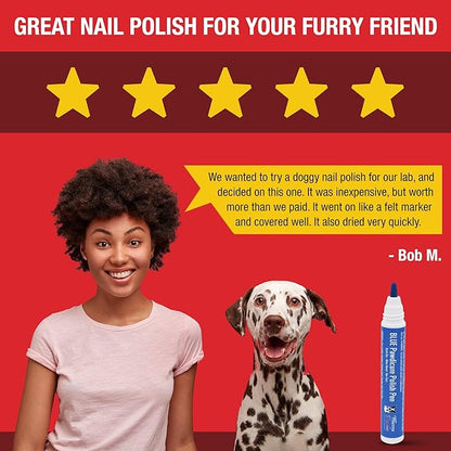 Warren London Pawdicure Dog Nail Polish Pens | Made in USA | Quick Dry, Low Odor, Non-Toxic Dog Accessories | Ideal for Dog Birthday, Dog Costume | Dries in Under 1 Minute | 13 Colors | Blue
