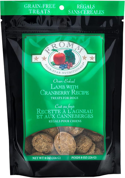Fromm Four-Star Lamb with Cranberry Grain-Free Dog Treats, 8-Ounce Bag