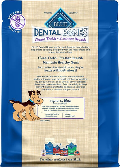 Blue Buffalo Dental Bones Large Natural Dental Chew Dog Treats Bag