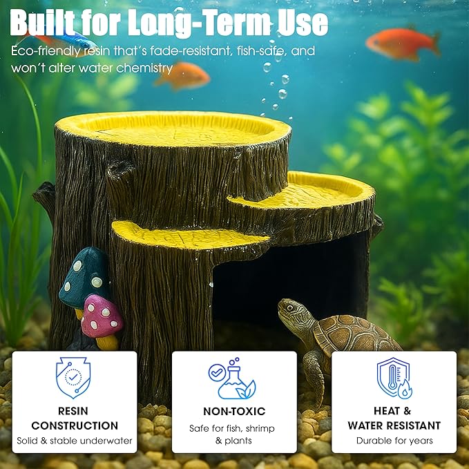 Fish Tank Decorations, Aquarium Decor for Betta Fish Tank Accessories with Plants, Aquarium Accessories, Turtle Tank Decorations, Fish Hideout, Large Tank Ornaments