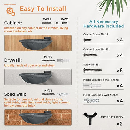 Cat Hammock Wall Mounted, Foldable & Stable Cat Beds- Breathable Cat Wall Shelves for Sleeping, Playing, Climbing, and Lounging - Maximum Hold Up to 30lb (Gray)