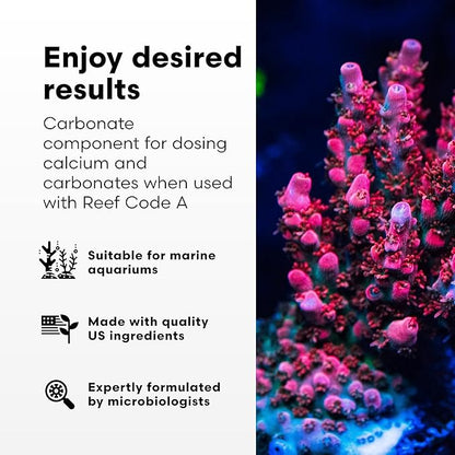 Brightwell Aquatics - Reef Code B - Balanced Calcium & Alkalinity System Water Conditioner - for All Saltwater Marine Fish & Reef Fish Tanks - Aquarium Water Treatments, 135.2 fl oz