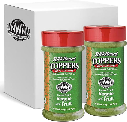 Northwest Naturals Freeze-Dried Veggie & Fruit Functional Topper - for Dogs & Cats - Healthy, Limited Ingredients, Human Grade Pet Food, All Natural - 5 Oz (Pack of 2)