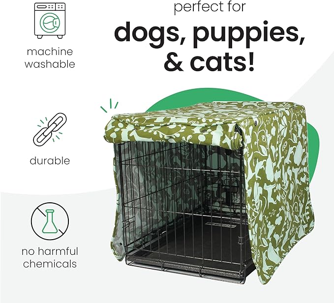 Amarillo by Morning 36-inch Dog Crate Cover, Molly Mutt Large Kennel Cover Measures 36" x 24" x 27",, Two Panel Doors Roll Up, Made from Machine-Washable 100% Cotton Durable, Breathable & Pre-shrunk