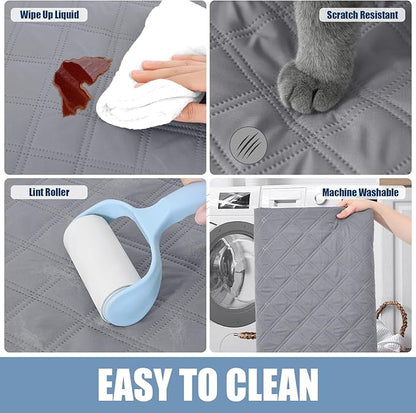 Smiry Waterproof Dog Blanket, Reversible Dog Bed Cover Pet Blanket, Soft Couch Cover for Dogs Washable, Bed Couch Sofa Furniture Protector for Puppy Cat Kids (30"x70", Grey/Dark Grey)