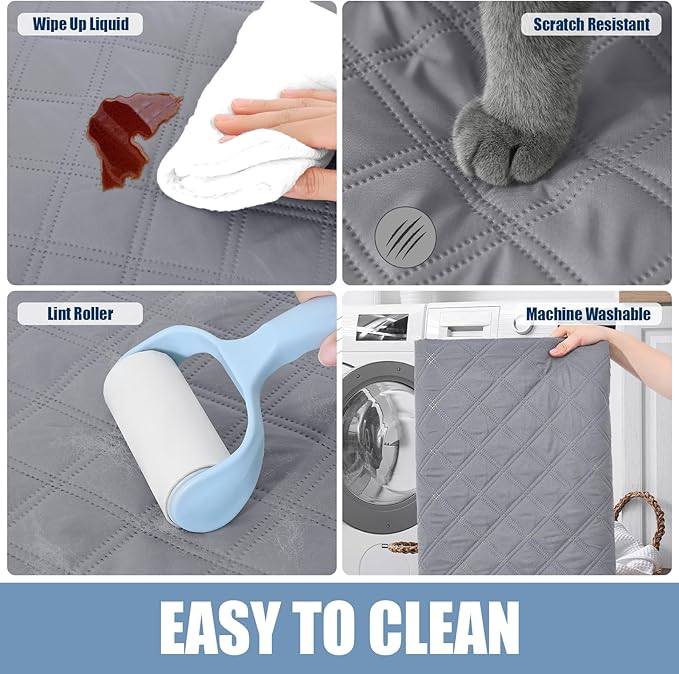 Smiry Waterproof Dog Blanket, Reversible Dog Bed Cover Pet Blanket, Soft Couch Cover for Dogs Washable, Bed Couch Sofa Furniture Protector for Puppy Cat Kids (52"x82", Grey/Light Grey)