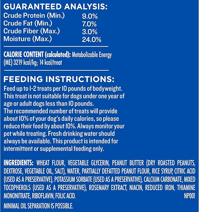 Milk-Bone Peanut Buttery Bites Soft Dog Treats with Jif Peanut Butter, 11.8 Ounce Bag