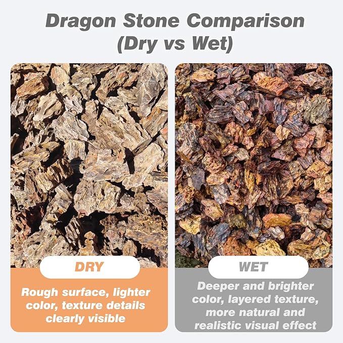 Unocho Aquarium Stone Rocks Dragon Stone 10LB Aquarium décor Rocks Aquascaping Stone Fish Rocks for Aquariums Landscaping Model Tank Decoration-2-6 inches