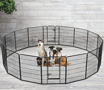 40 Inch Height 16 Panels Dog Playpen Outdoor/Indoor Heavy Duty Pet Playpen with Doors Heavy Duty Foldable Metal for RV, Camping, Yard