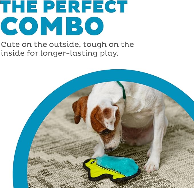 Outward Hound Durablez Minis Stuffing-Free Squeaky Plush Dog Toy for Puppies & Small Dogs - Interactive, Soft Yet Tough, No Mess, Jumbo Squeaker, Long-Lasting Play, Hedgehog