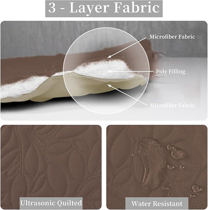 Easy-Going Waterproof Dog Bed Cover Reversible Leak Proof Pet Blanket Replacement Mat for Furniture Washable Couch Cover Sofa Cover for Dogs Cat(40x50 Inch, Brown/Beige)