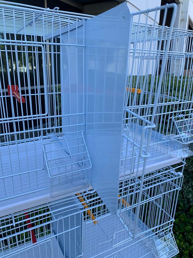 Seny Set of 4 Stackable Breeding Bird Cage for Canary Finch Small Birds (White)