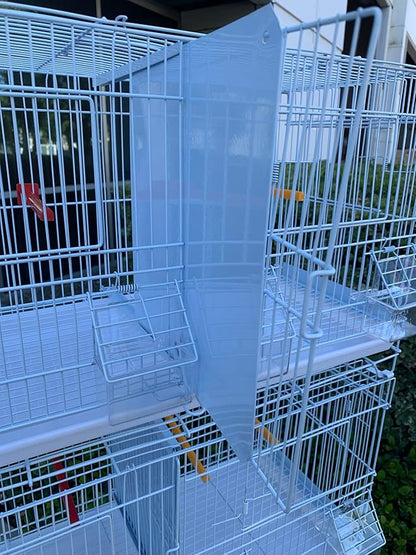 Seny Set of 4 Stackable Breeding Bird Cage for Canary Finch Small Birds (White)