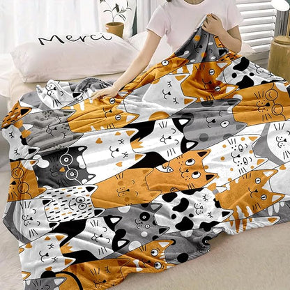 Cat Blanket, Cats Gifts for Girls Women, Cat Gift for Cats Lovers, Birthday Gifts Decor Throw Blanket 50"x60"