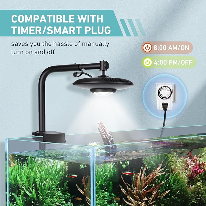 hygger 95W High PAR Aquarium LED Light, 5 Adjustable Brightness Full Spectrum Fish Tank Light Aquarium Lamp & Stand Kit Ideal for Aquascaping Planted Tank Fish Display Shrimp Tank Paludarium