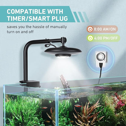 hygger 75W High PAR Aquarium LED Plant Light, 5 Adjustable Brightness Full Spectrum Fish Tank Light Aquarium Lamp & Stand Kit Ideal for Aquascaping Planted Tank Fish Display Shrimp Tank Paludarium
