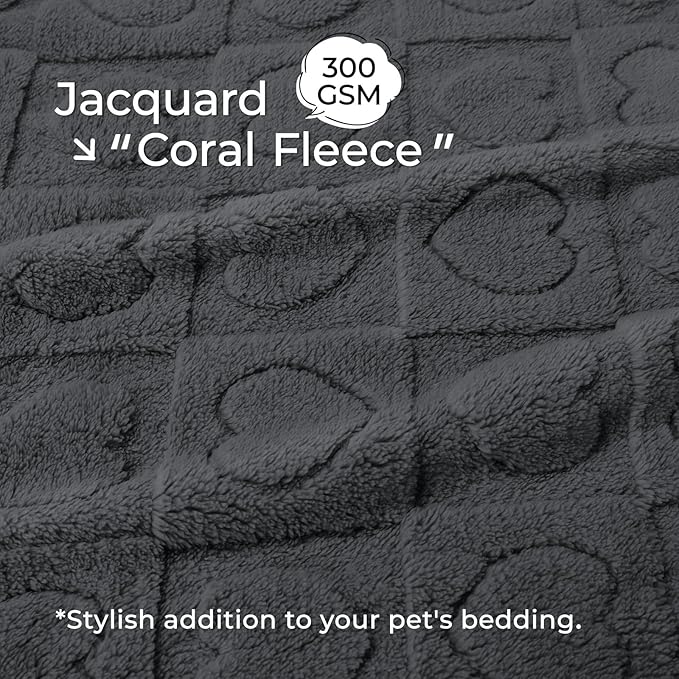 Luciphia Small Dog Blanket Washable Pet Bed Cover Soft Fluffy Puppy Blanket with Premium Fleece Cozy Calming Cat Blankets for Indoor Cats Grey 30x20 inch