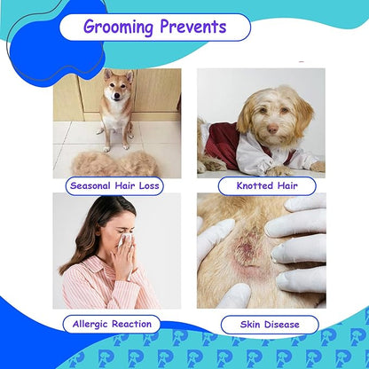 Double-Sided Pet Grooming Tool Undercoat Rake for Dogs and Cats - Professional Dematting Brush, Shedding Comb, Mat Remover, Deshedding, Safe Detangler, Fur Maintenance, Long-Haired Pets