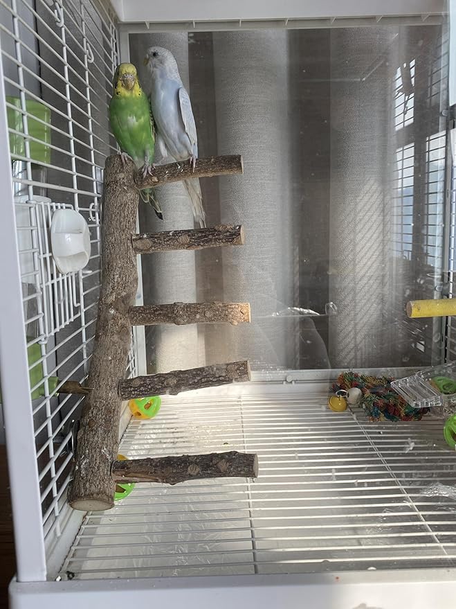 Parrot Natural Sichuan Pepper Wooden Bird Ladder Perch Cage Nature Wood Stand Chew Toy Parrot Bird Cage Accessories Suitable for Small and Medium Sized