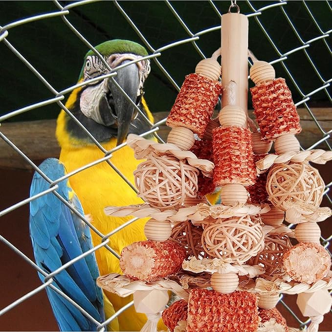 Bird Toys, Natural Corn Stick Parrot Toys Hanging in Bird Cages，for Small and Medium-Sized Macaws,African Grey,Cockatoos,Cockatiel,Sun Conure，Amazon Parrots