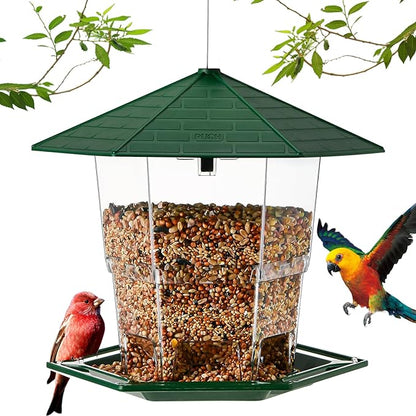 Bird Feeders for Outdoors Hanging Bird Feeder Wild Birds Seed, Green