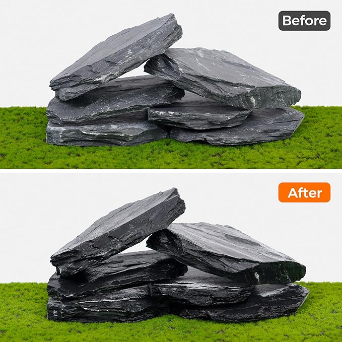6 Natural Aquarium Rocks 6" to 8" Perfect Rocks for Aquariums, Landscaping Model,Tank Decoration, Amphibian Enclosures-Slate Rocks