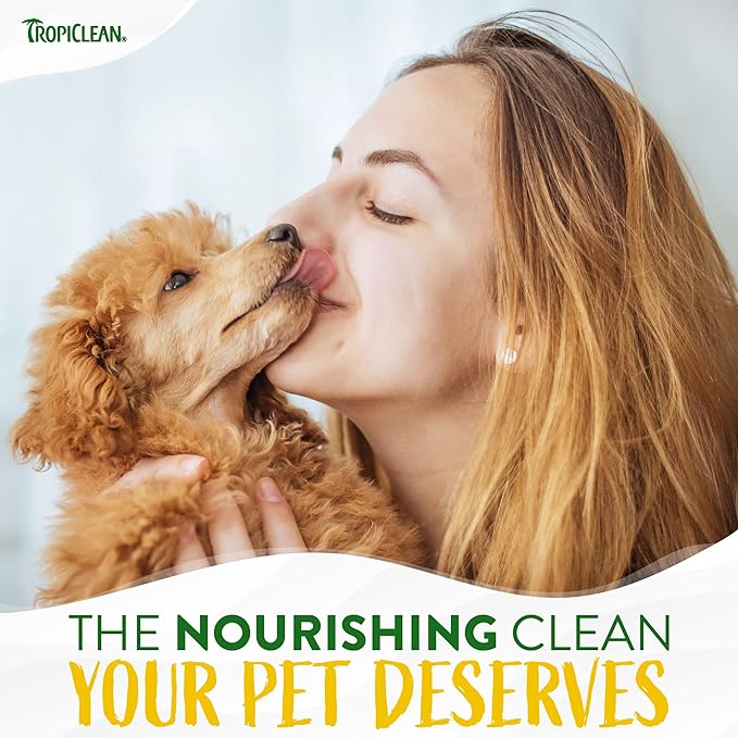 TropiClean Hypoallergenic Waterless Dog Shampoo | Dry Shampoo for Allergies & Sensitive Skin | Safe for Cats | Puppies & Kittens | No Rinse | 7.4oz