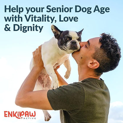 9-in-1 Senior Dog Multivitamin for Joints, Digestion & Immunity with Probiotics, Colostrum, Omegas, Taurine, Minerals –120 Tasty Duck Chews - Allergen Free - Made in USA