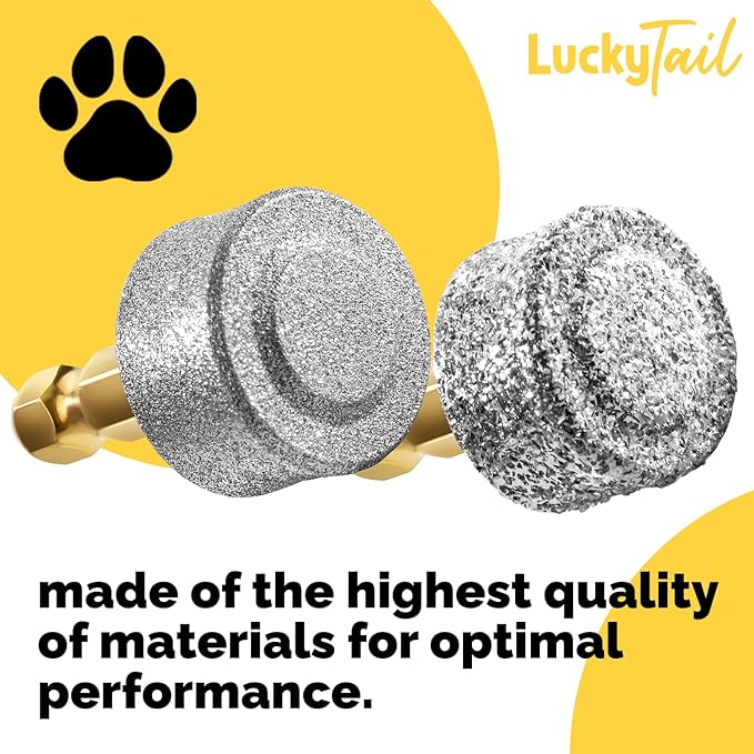 LuckyTail - Dog Nail Grinder - Hard & Soft Replacement Heads - Small & Large Dogs - Premium Quality - Diamond Tip Drill Bit - Professional Dog Nail Trimmers - Grooming Tool kit - 2 Pack