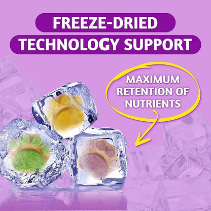 Just Try 6.35 oz Freeze Dried Cat Paw Treats Healthy Dog Training Treats High Protein Chicken Cat Snacks Low Calorie Pumpkin Treats Supports Immunity & Gut Healthy