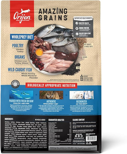 ORIJEN Amazing Grains Original Dry Dog Food, High Protein Dog Food, Fresh or Raw Ingredients