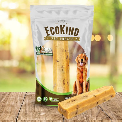 EcoKind Premium Gold Yak Cheese Himalayan Dog Chews, Dog Treats Large Breed, All Natural, High Protein Dog Chew, Bacon, Large - 1 Chew