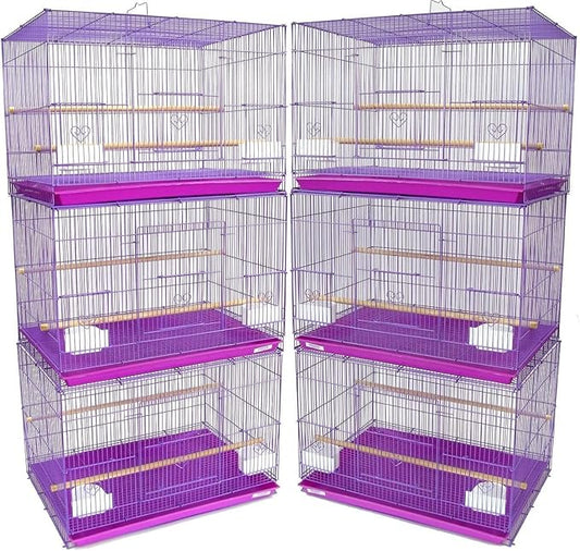 Lot of 6 Aviary Breeding Bird Finch Parakeet Aviary Canary Lovebird Budgie Flight Cage 24"x16"x16"H (Lavender)