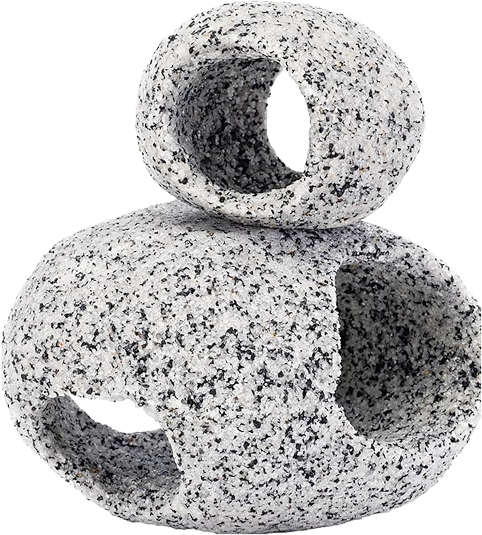 Penn-Plax Deco-Replicas Granite Aquarium Ornament & Hideaway 2 Piece Set – Realistic Stone Appearance – Safe for Freshwater and Saltwater Tanks – Small & Medium (RR1074)
