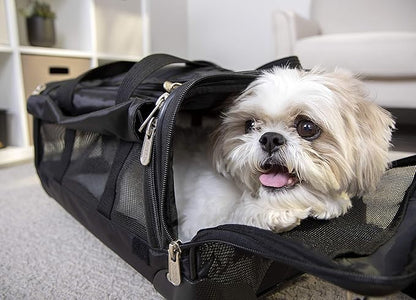 Sherpa on Wheels Indoor Pet Dog Carrier, Black Large for All Breed Sizes